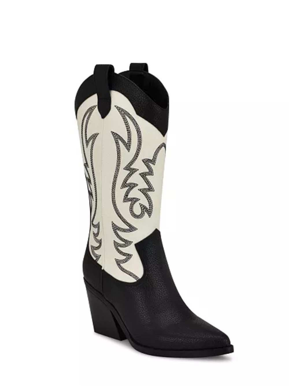 New Nine West Women's Keeks Pointy Toe Block Heel Western Boots